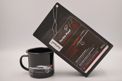 911 Turbo Fuel Espresso und EMAILLEBECHER