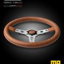 MOMO Prototipo Heritage Tobacco Steering Wheel 350mm – Brown Leather / Silver Spokes