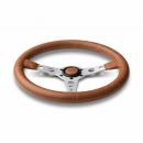 MOMO Prototipo Heritage Tobacco Steering Wheel 350mm – Brown Leather / Silver Spokes