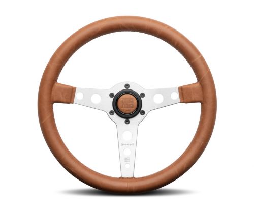 MOMO Prototipo Heritage Tobacco Steering Wheel 350mm – Brown Leather / Silver Spokes