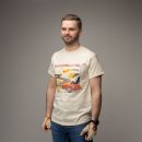 T-shirt with Porsche 356 logo, Natural white