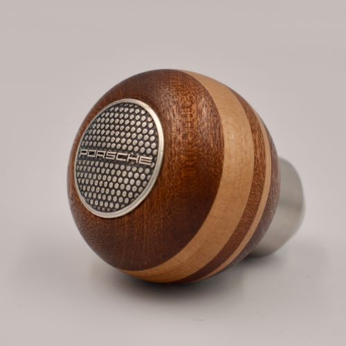 PORSCHE GEAR KNOB/MAHOGANY WOOD AND CANADIAN MAPLE